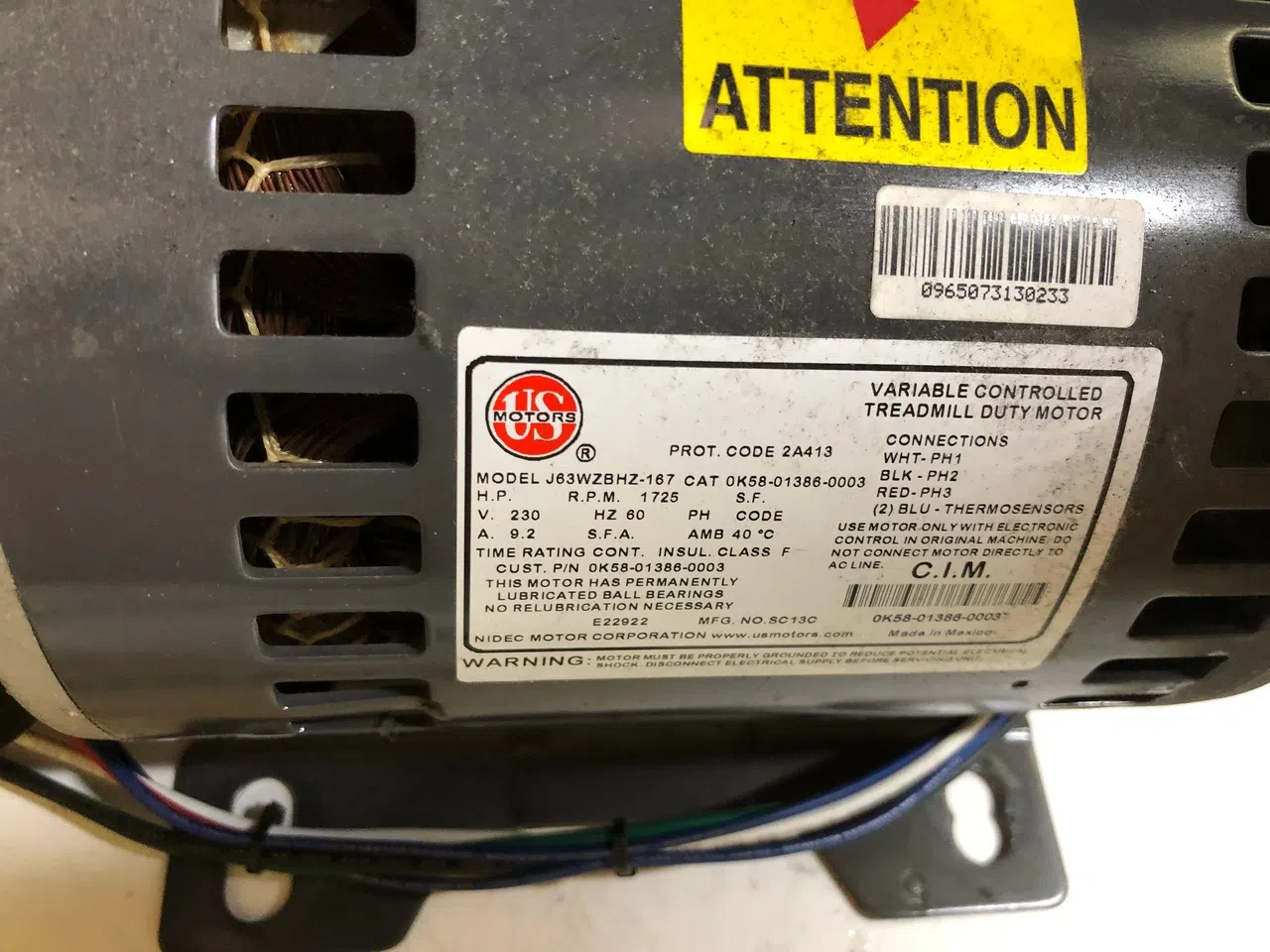 Life Fitness Classic Series #0K58-01386-0003 Drive Motor (USED)