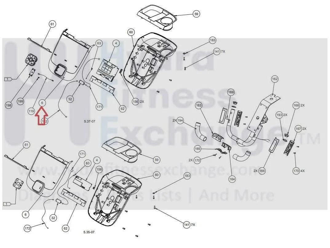 Precor Elliptical Display Console Assembly PPP000000057033101